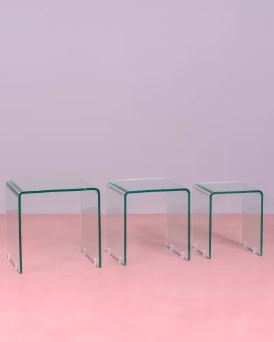 Set of side tables | Glass coffee tables | 5 yeas warranty