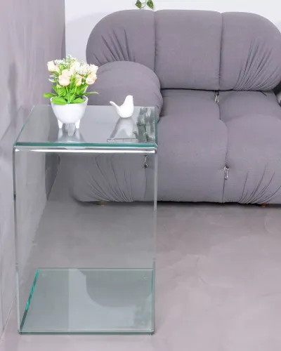 Tempered Glass Sofa Side Table | Designer tables - Nest Dream