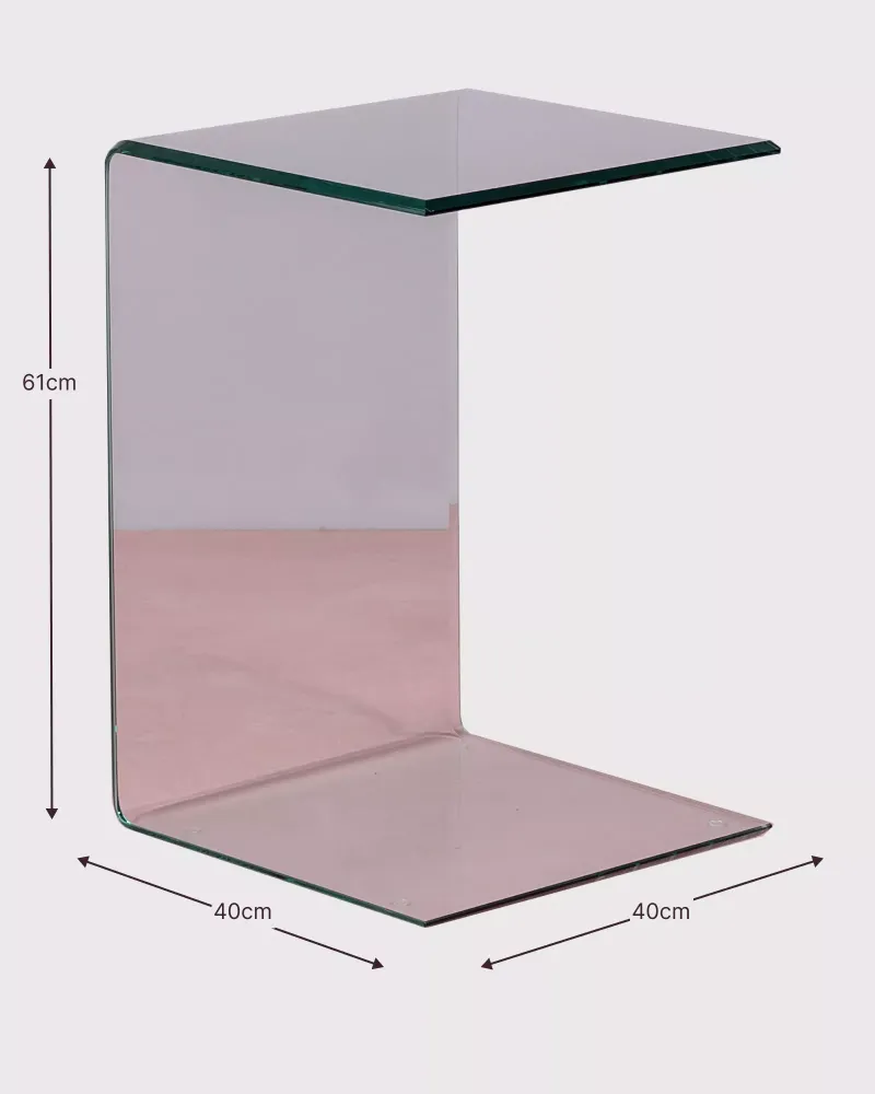 Table d'appoint de canapé en verre trempé | Tables design - Nest Dream