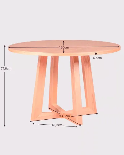 Mesa de jantar Soho 150cm em freixo natural | Frete grátis e garantia de 5 anos