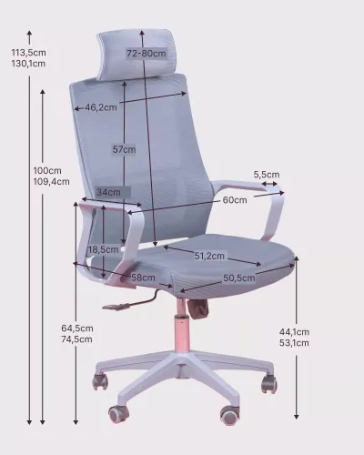 Zwarte ergonomische bureaustoel met hoofdsteun | Nest Dream