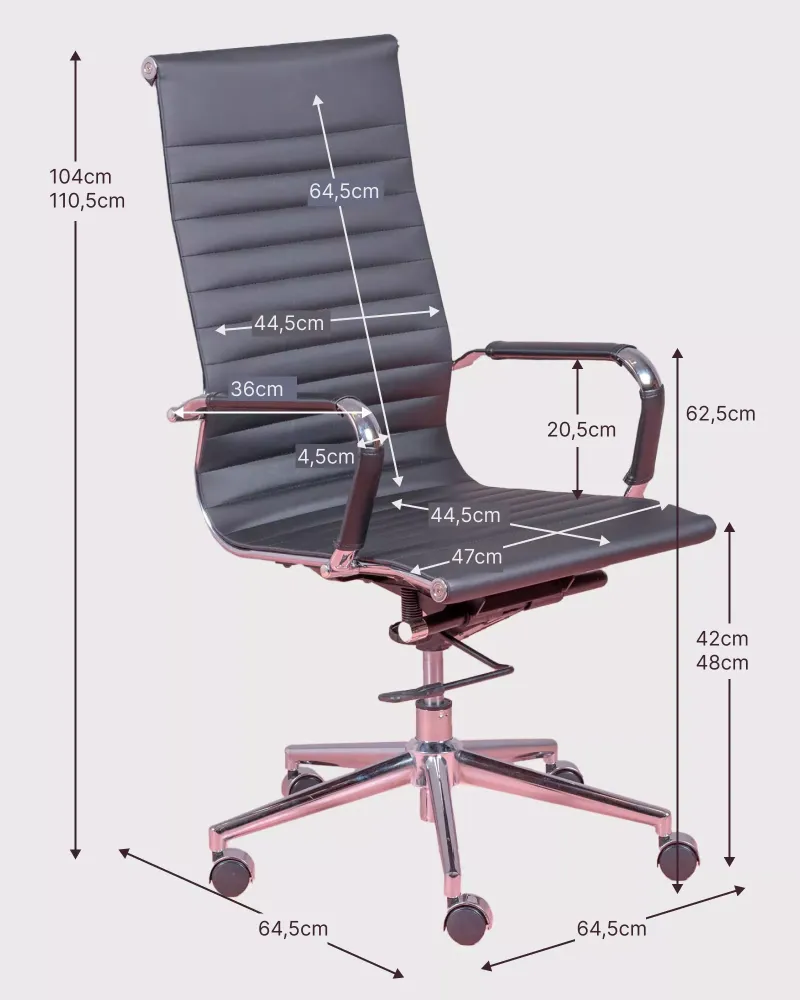 Office chair with high back upholstered in imitation leather | Nest Dream