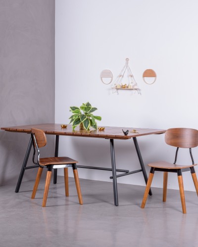 Industrial solid teak wood table | Free Shipping | 5 years warranty