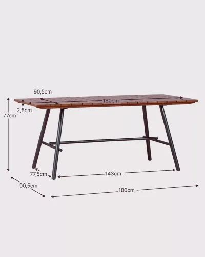 Industrial solid teak wood table | Free Shipping | 5 years warranty