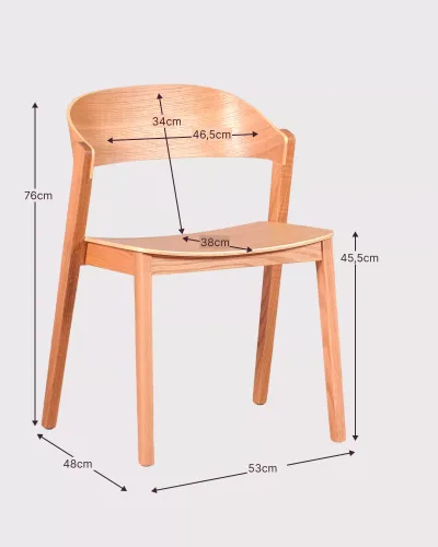 Silla Nórdica minimalista en madera de roble - Nest Dream