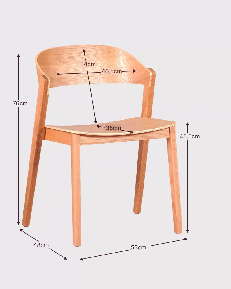 Silla Nórdica minimalista en madera de roble - Nest Dream