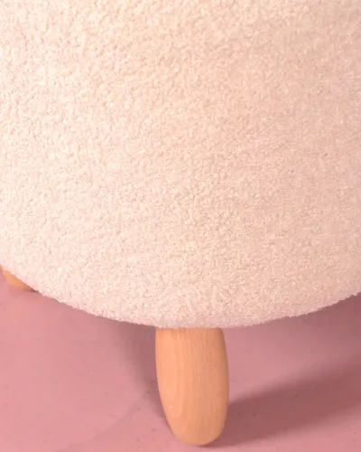 Tabouret design recouvert de bouclé avec tiroir | 5 ans de garantie