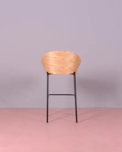 Tabouret Nordic Earth en bois de noyer et revêtement en coton | Livraison gratuite