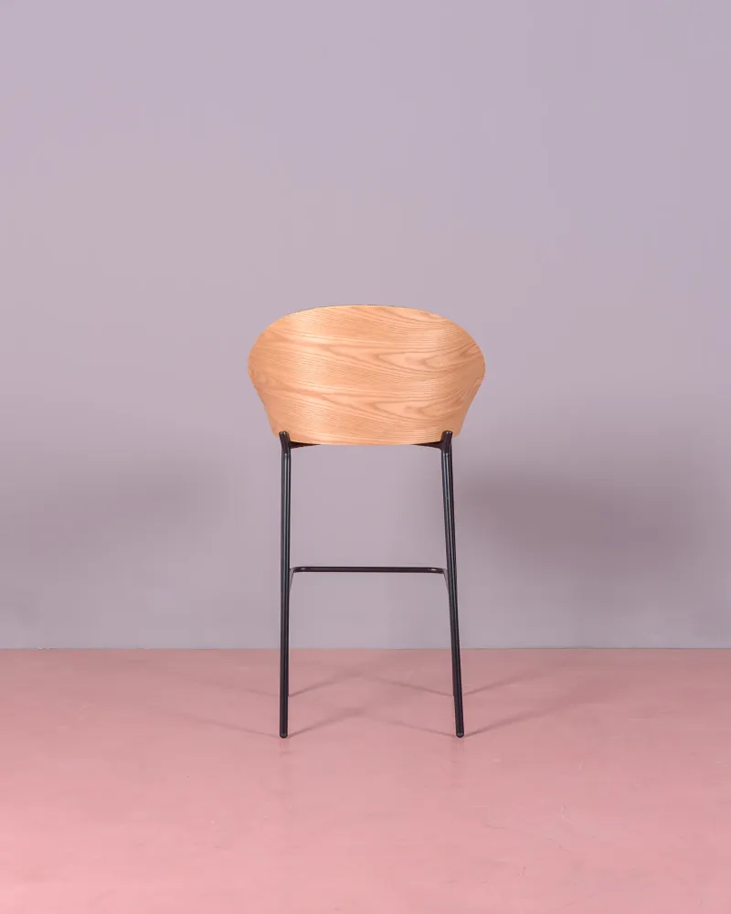 Nordic Earth stool in walnut wood and cotton upholstery | Free shipping