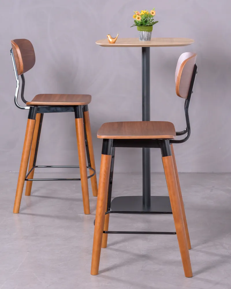 Copine industrial stool in walnut wood | Nest Dream