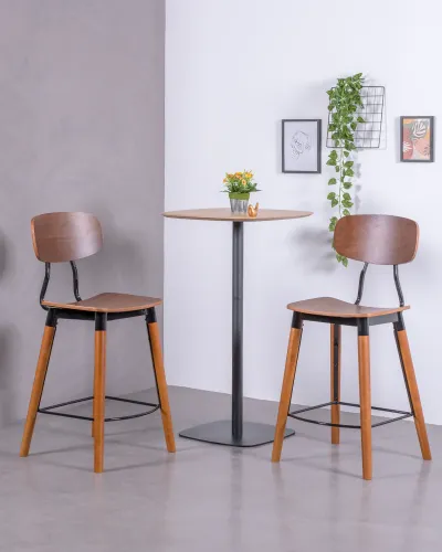 Copine industrial stool in walnut wood | Nest Dream