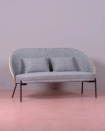 Nordic Earth sofa in walnut wood and cotton upholstery - Nest Dream