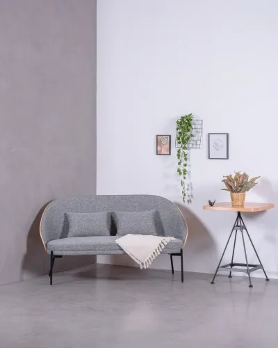 Nordic Earth sofa in walnut wood and cotton upholstery - Nest Dream