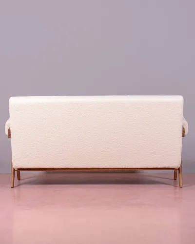 Vintage-sofa i teaktræ og loop-polstring | Retro-møbler