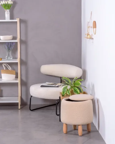 Fauteuil design recouvert de bouclé | Livraison et retour gratuits