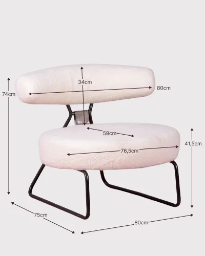 Sillón Oxford minimalista tapizado en bouclé | Envío gratis