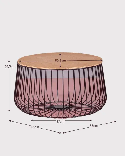 Mesa de centro Zurich em madeira de freixo e aço | Nest Dream