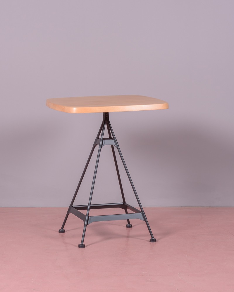 Industrial high table in beech wood and lacquered steel | Free shipping