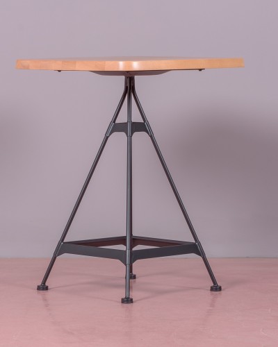 Industrial high table in beech wood and lacquered steel | Free shipping