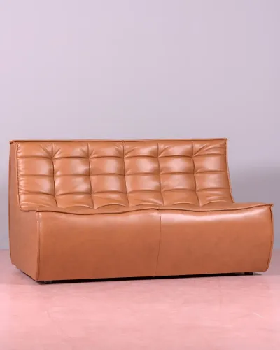 Sofa Lion 2-seater pouf in wax leather |Free Shipping | Nest Dream