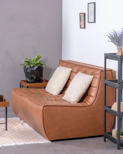 Sofa Lion 2-seater pouf in wax leather |Free Shipping | Nest Dream