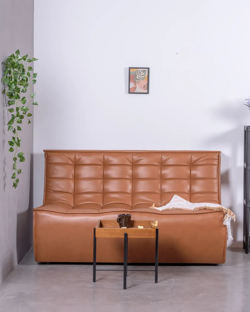 Sofa Lion 2-seater pouf in wax leather |Free Shipping | Nest Dream