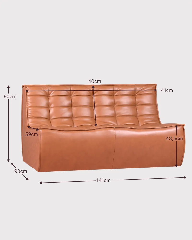 Sofa Lion 2-zits poef in waxleer |Gratis verzending | Nest Dream