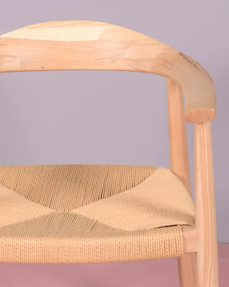 Chaise Santon en Bois de Frêne et Corde Naturelle | Garantie 5 ans