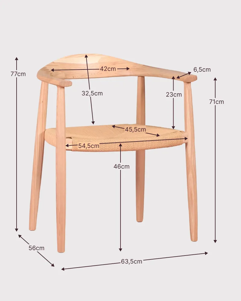 Chaise Santon en Bois de Frêne et Corde Naturelle | Garantie 5 ans