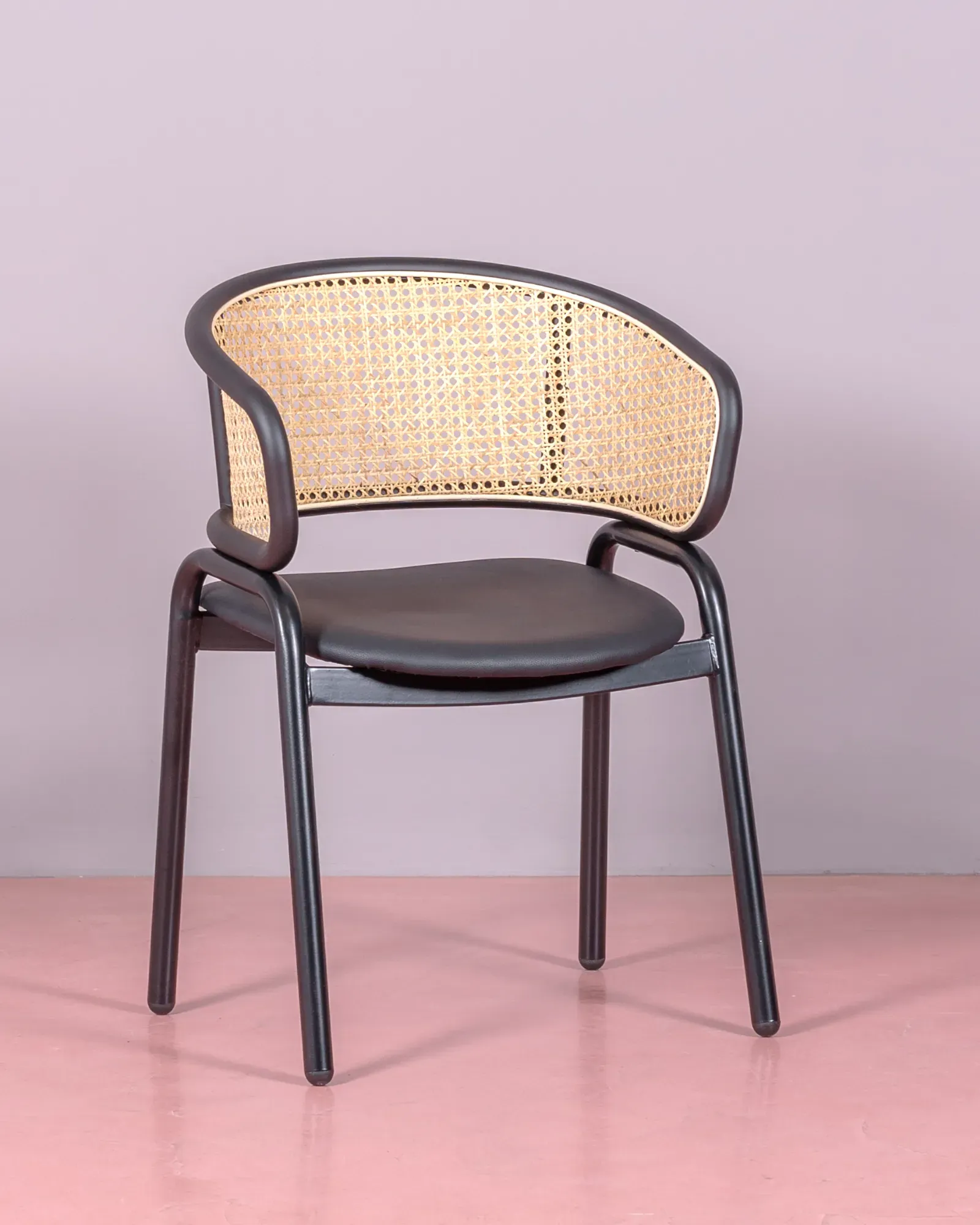 Morley Chair in Natural Rattan and Leatherette Cushion | Nest Dream