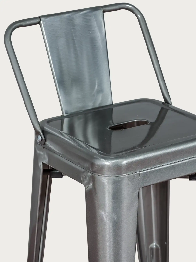 Taburet industrial din metal cu spătar coborât (66cm) - Bistro NEST DREAM - 7