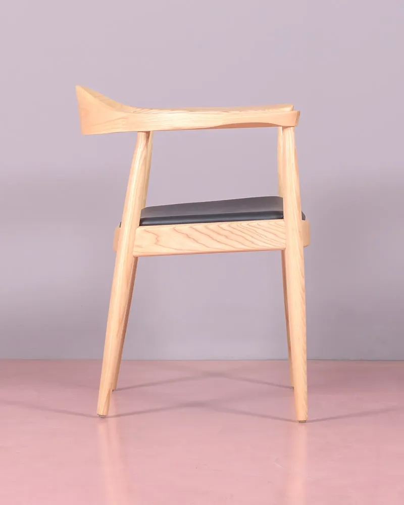 Santon chair in ash wood and leatherette cushion | Free shipping