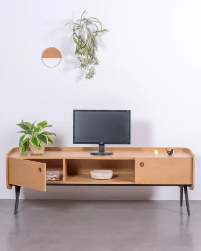 Mueble televisión Oakland en madera de roble maciza | Envío Gratis