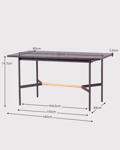 Table de salle à manger rectangulaire en bois de chêne Blackstorm | Livraison gratuite