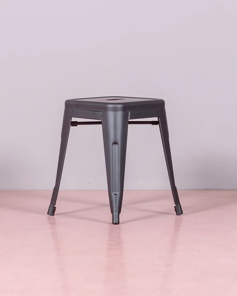 Tabouret bas industriel en acier métallisé et hauteur 45cm | Nest Dream