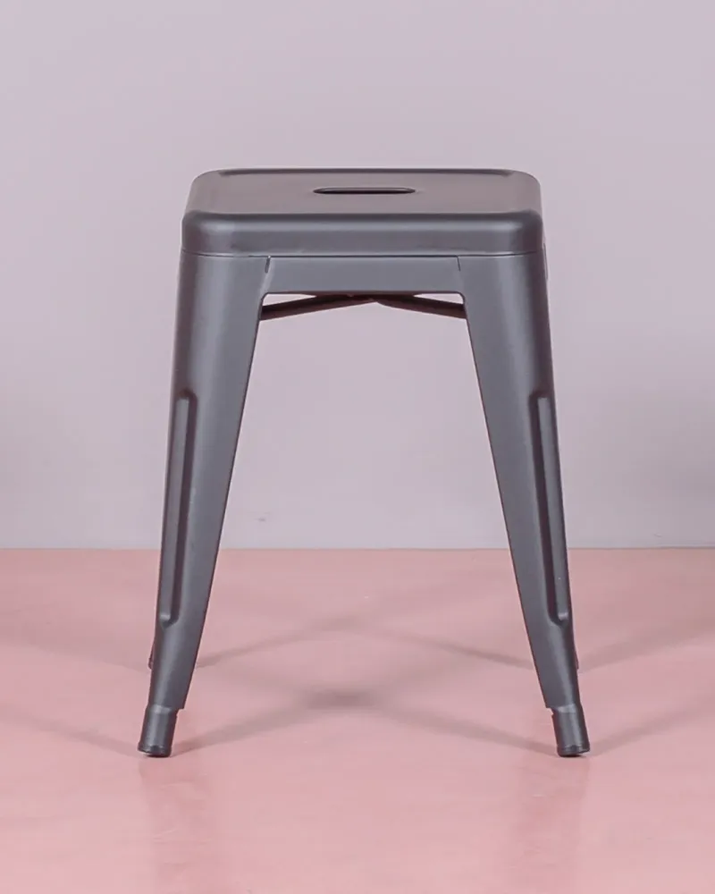 Tabouret bas industriel en acier métallisé et hauteur 45cm | Nest Dream