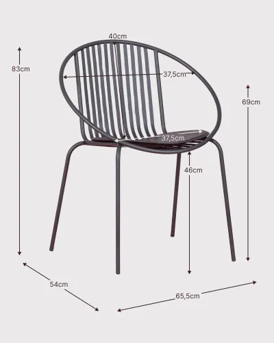 Chaise Bali en métal adaptée à l'extérieur | Garantie 5 ans | Nest Dream