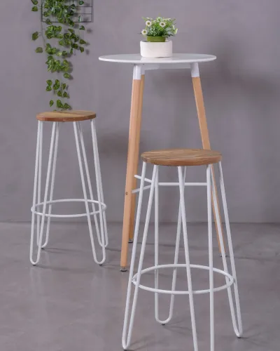 Lisbon Stool in ash wood - Industrial Stool - Nest Dream