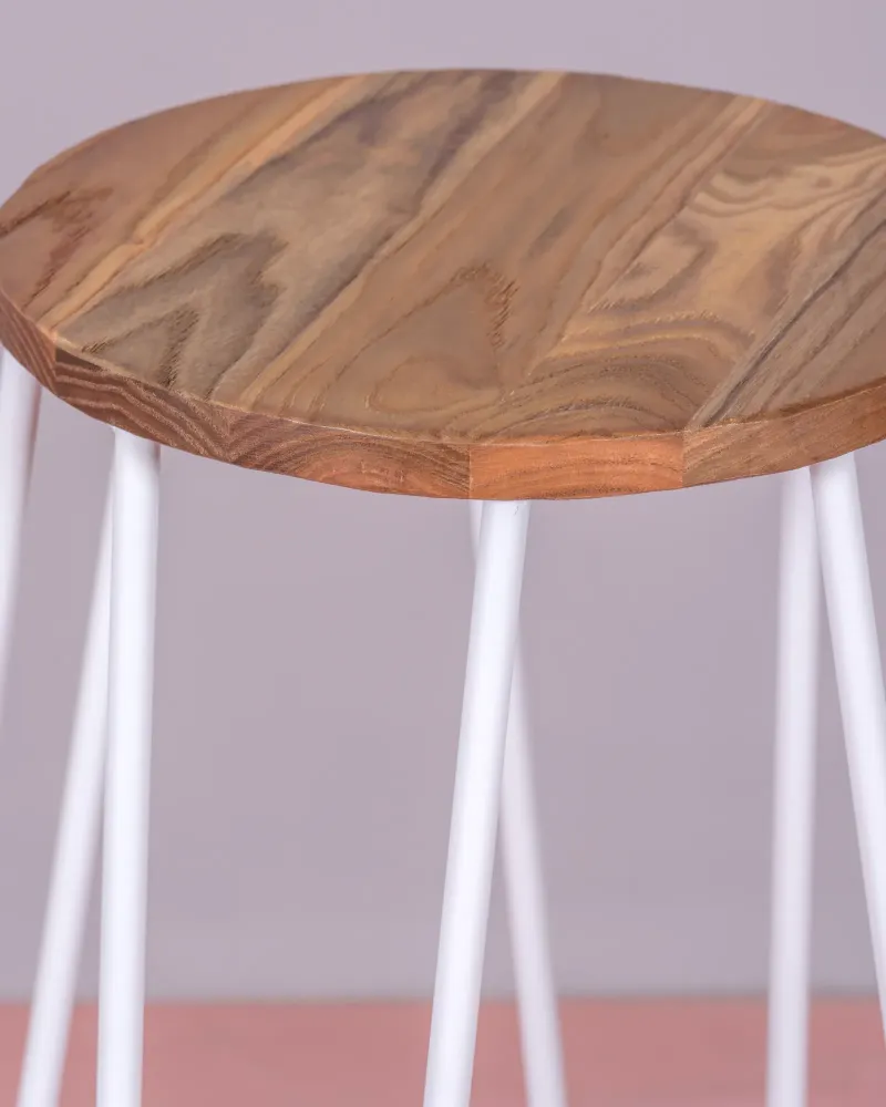 Lisbon Stool in ash wood - Industrial Stool - Nest Dream