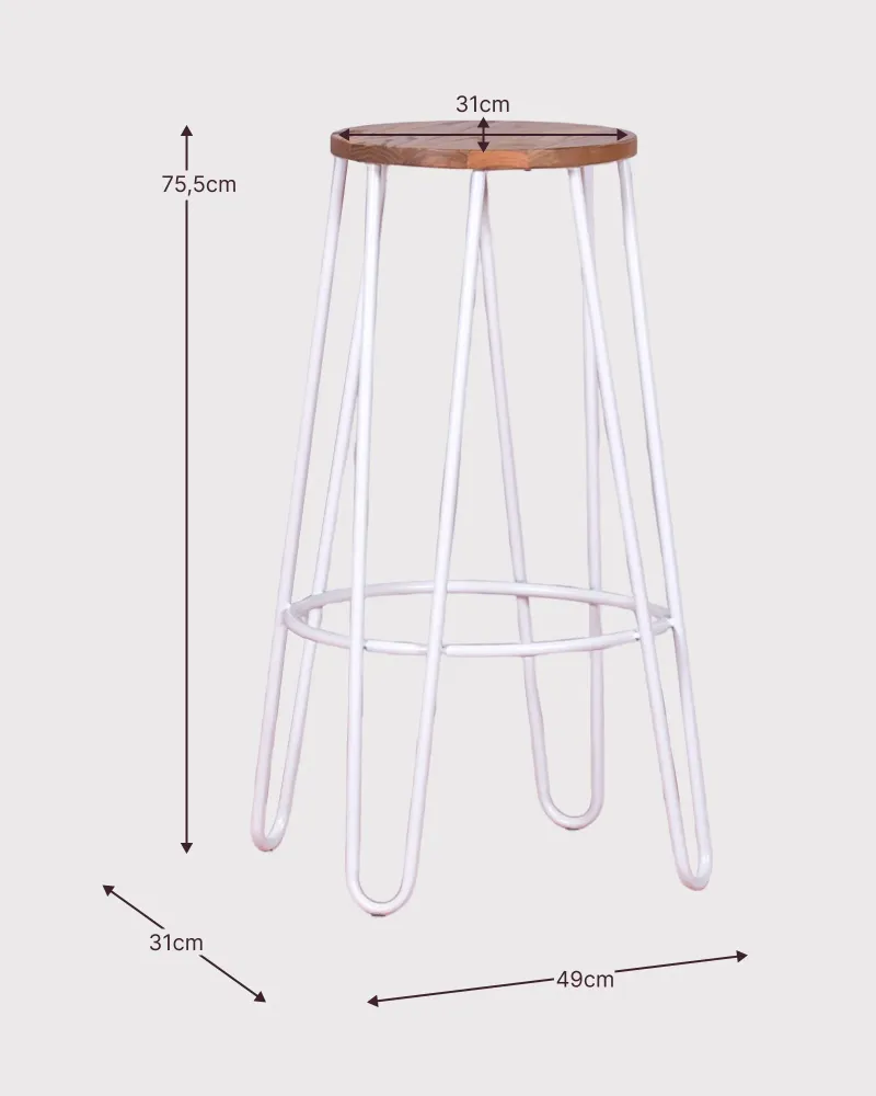 Lisbon Stool in ash wood - Industrial Stool - Nest Dream