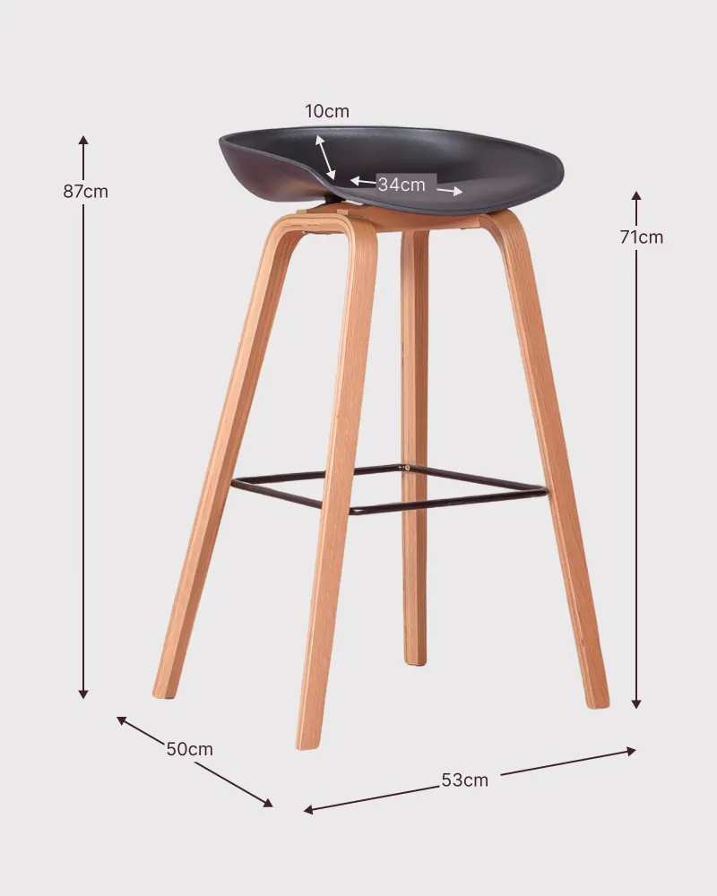 Tabouret Daxer au design nordique avec pieds en hêtre | Nest Dream