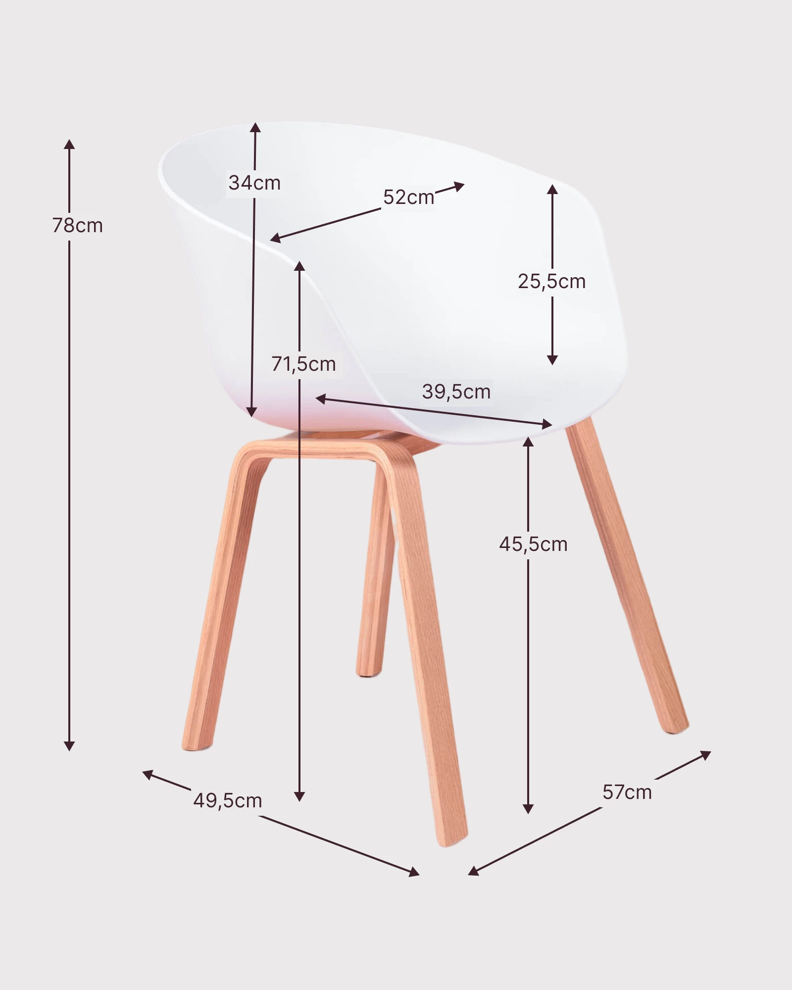 Sedia da pranzo nordica Daxer in legno di faggio - Mobile Design